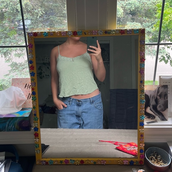 sage green lacy summer tank - Picture 1 of 2